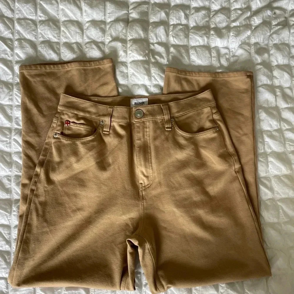 Hudson Noa tan knit straight crop pants - Picture 4 of 13